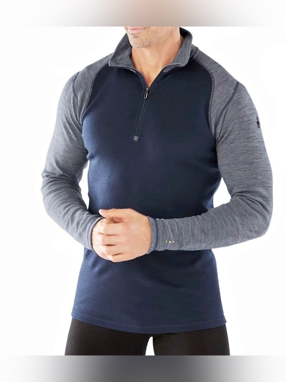 Smartwool Merino 250 Base Layer 1/4 Zip Men's Quarter Zip Blue Gray